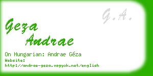 geza andrae business card